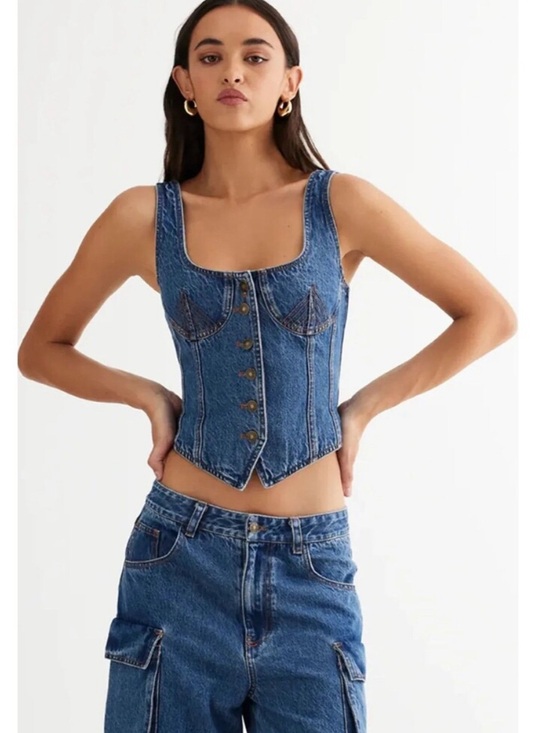Lioness Tops - Lioness Women's Blue Denim corset